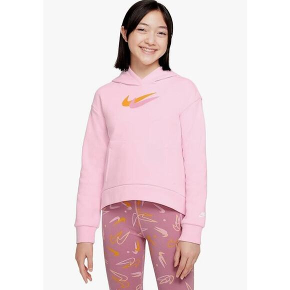 Nike Women's Sportswear Essential Pullover Fleece Hoodie. Size Large. Pink - Picture 1 of 11